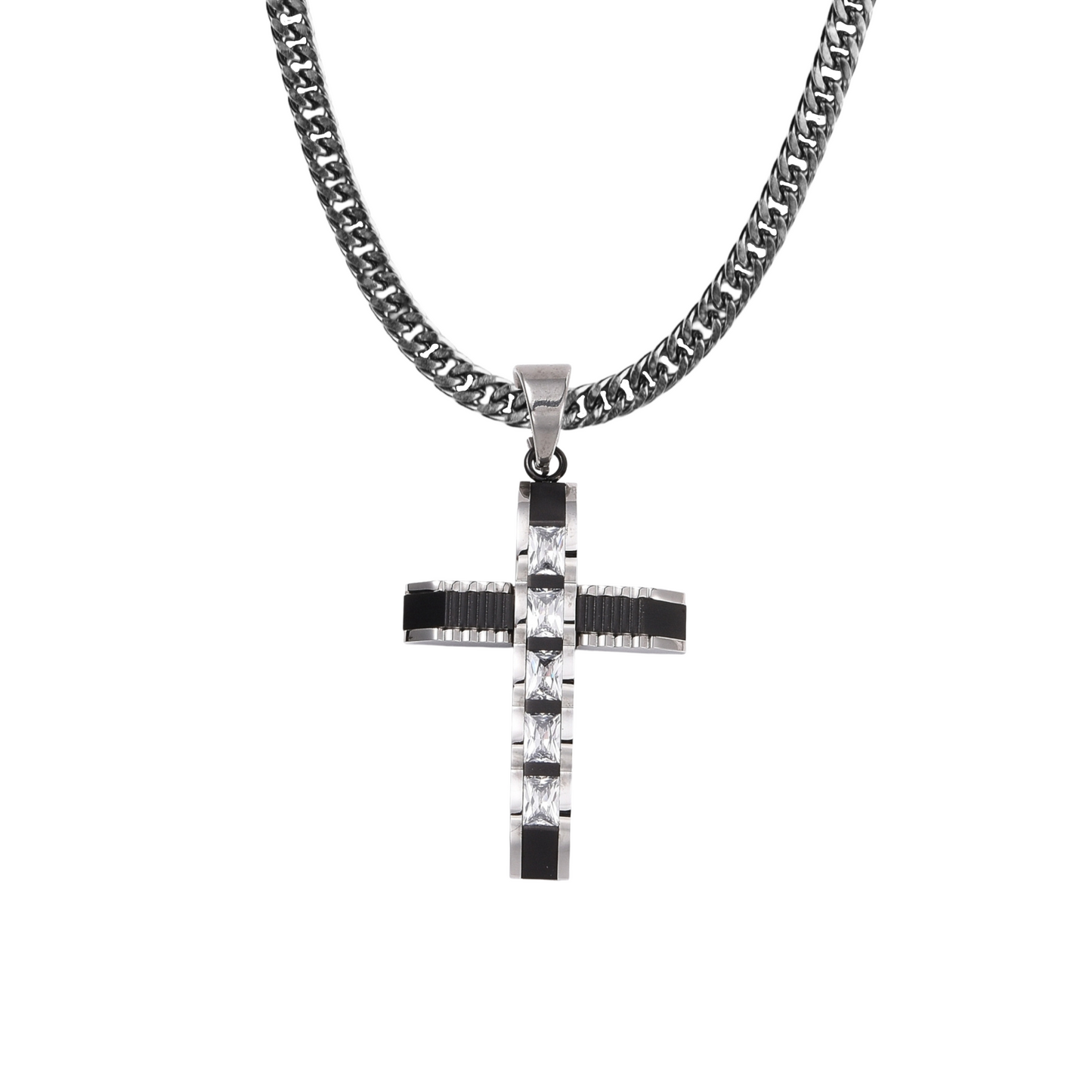 Diamond Black Cross Necklace