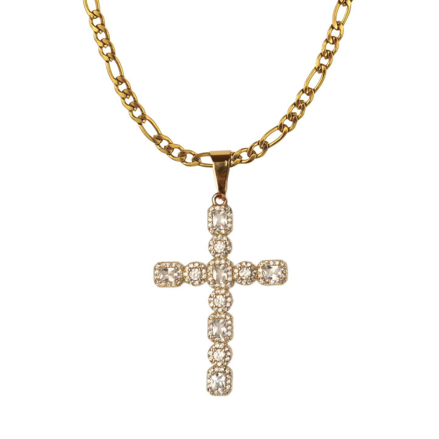 Large Diamond  Cross Necklace