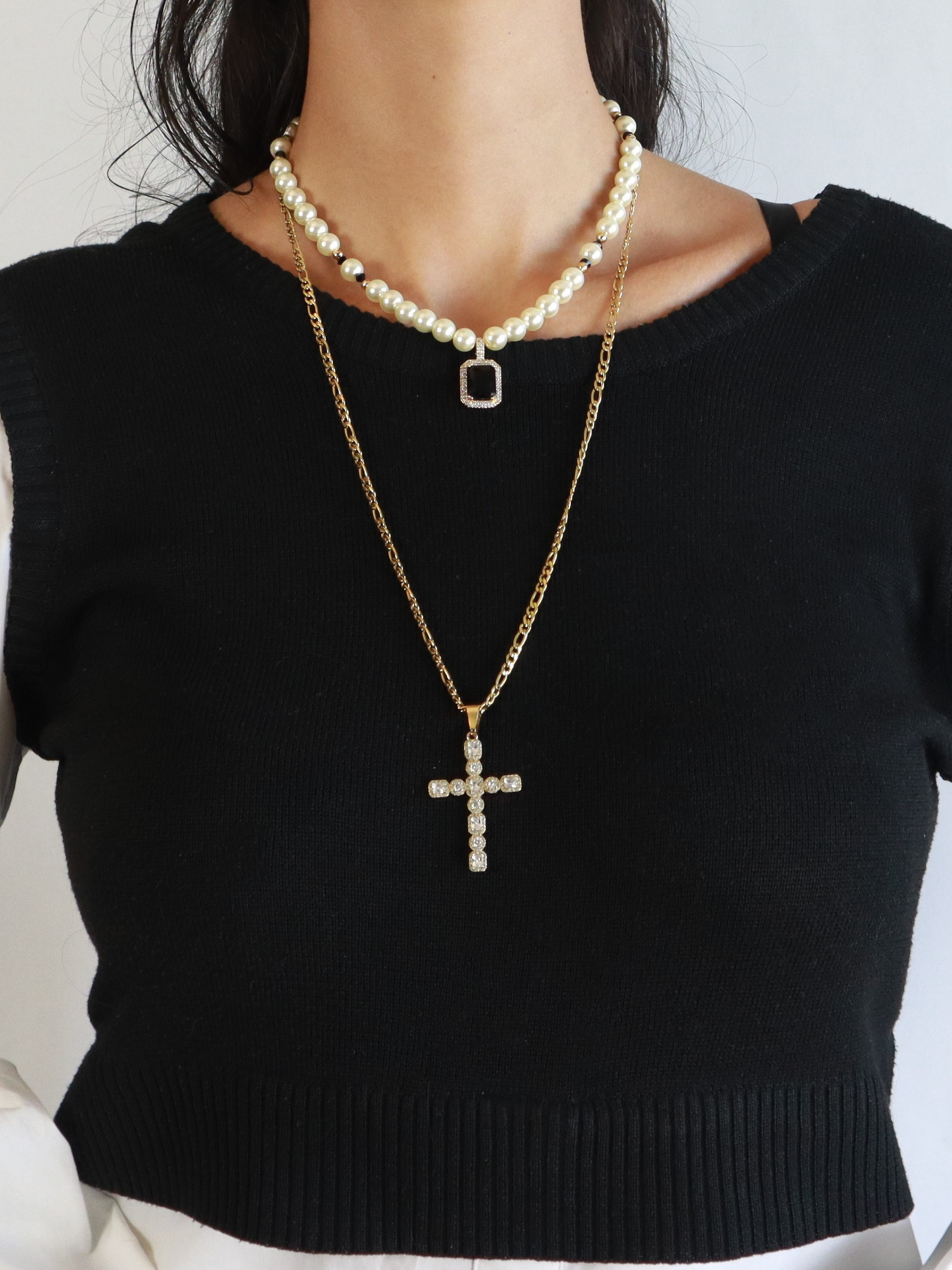 Large Diamond  Cross Necklace